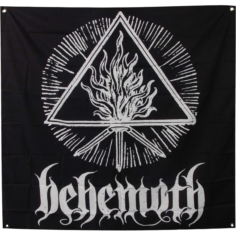 ☾.݁ᛪ༙ Black And White Behemoth Band Wall Flag (LIGHT STAINS)